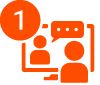 An illustration of two person consulting with each other to gain information