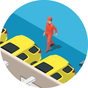 an illustration of a mechanic preparing the car to be checked and charged before deliveries